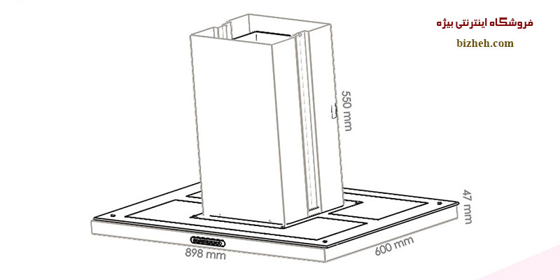اندازه هود آشپزخانه بیمکث 116u