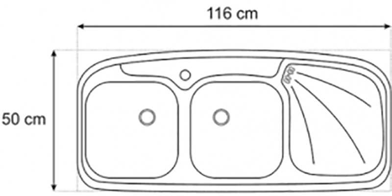 اندازه سینک آشپزخانه اخوان 136sp